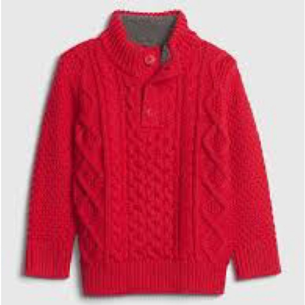 211.  BabyGap Cozy Red Cable Knit Sweater Red size 2 years